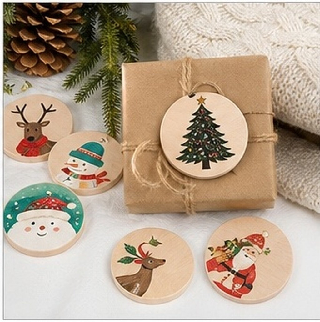 Party Games Name - 50pcs Natural Unfinished Solid Wood Circles
