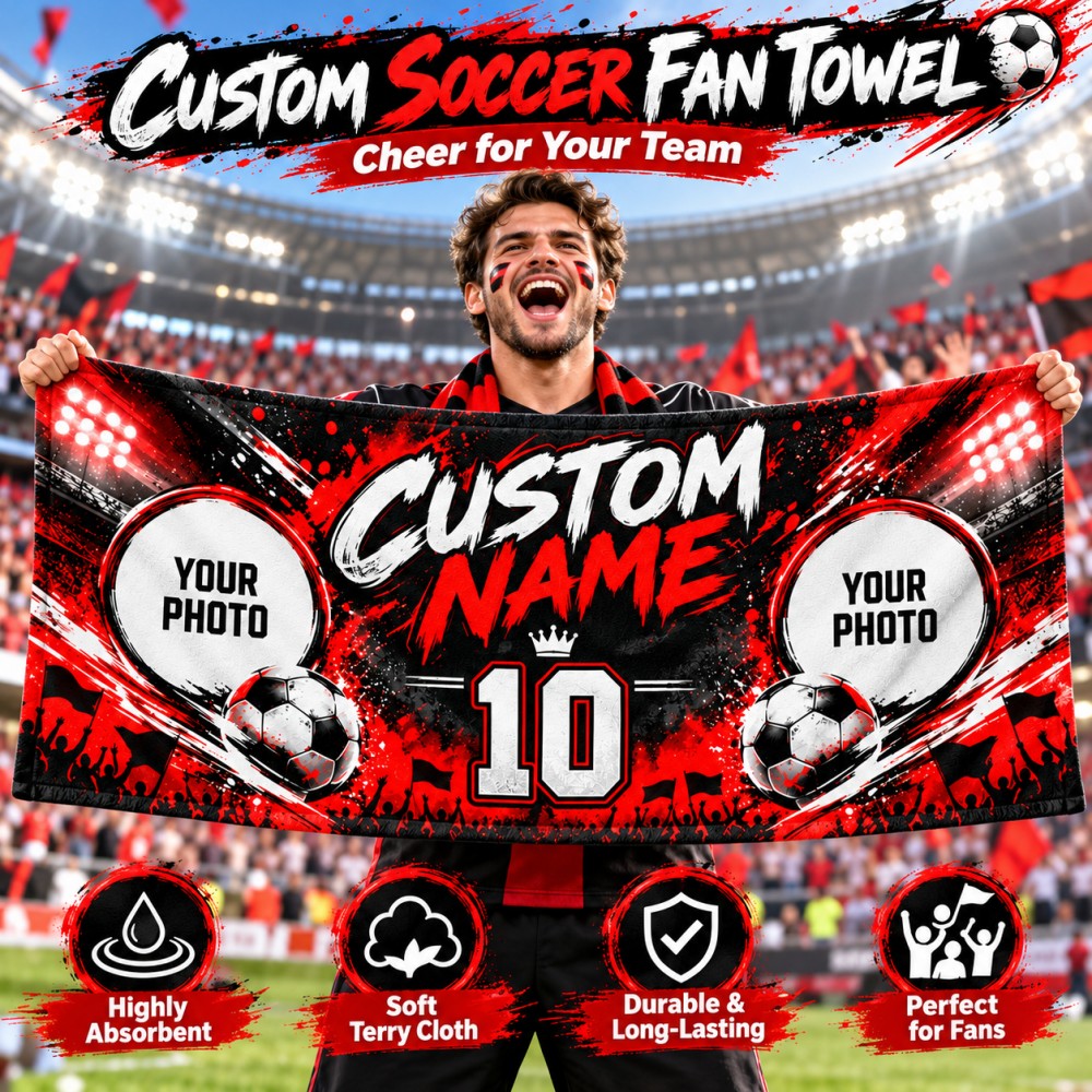 1PCS Custom Soccer Fan Towel P - Party Games Name recension och pris