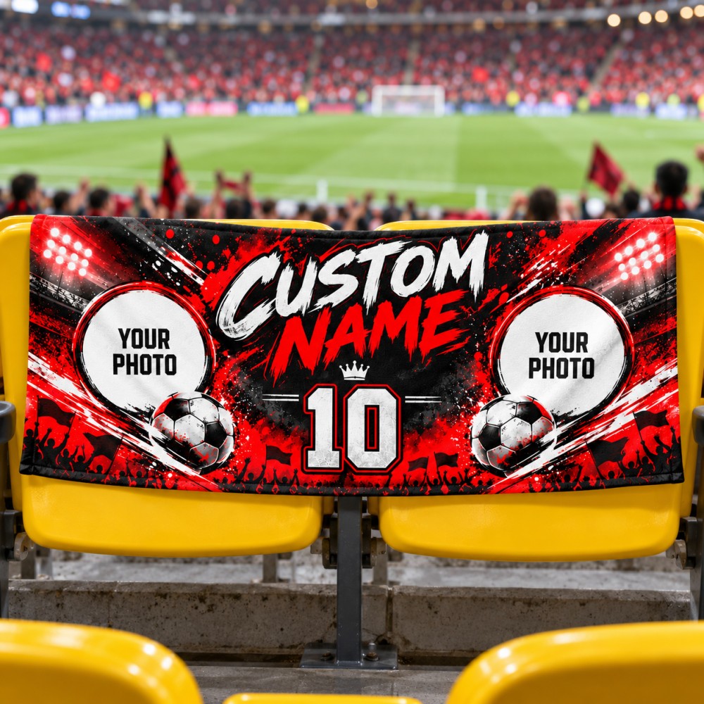 1PCS Custom Soccer Fan Towel P - Party Games Name recension och pris