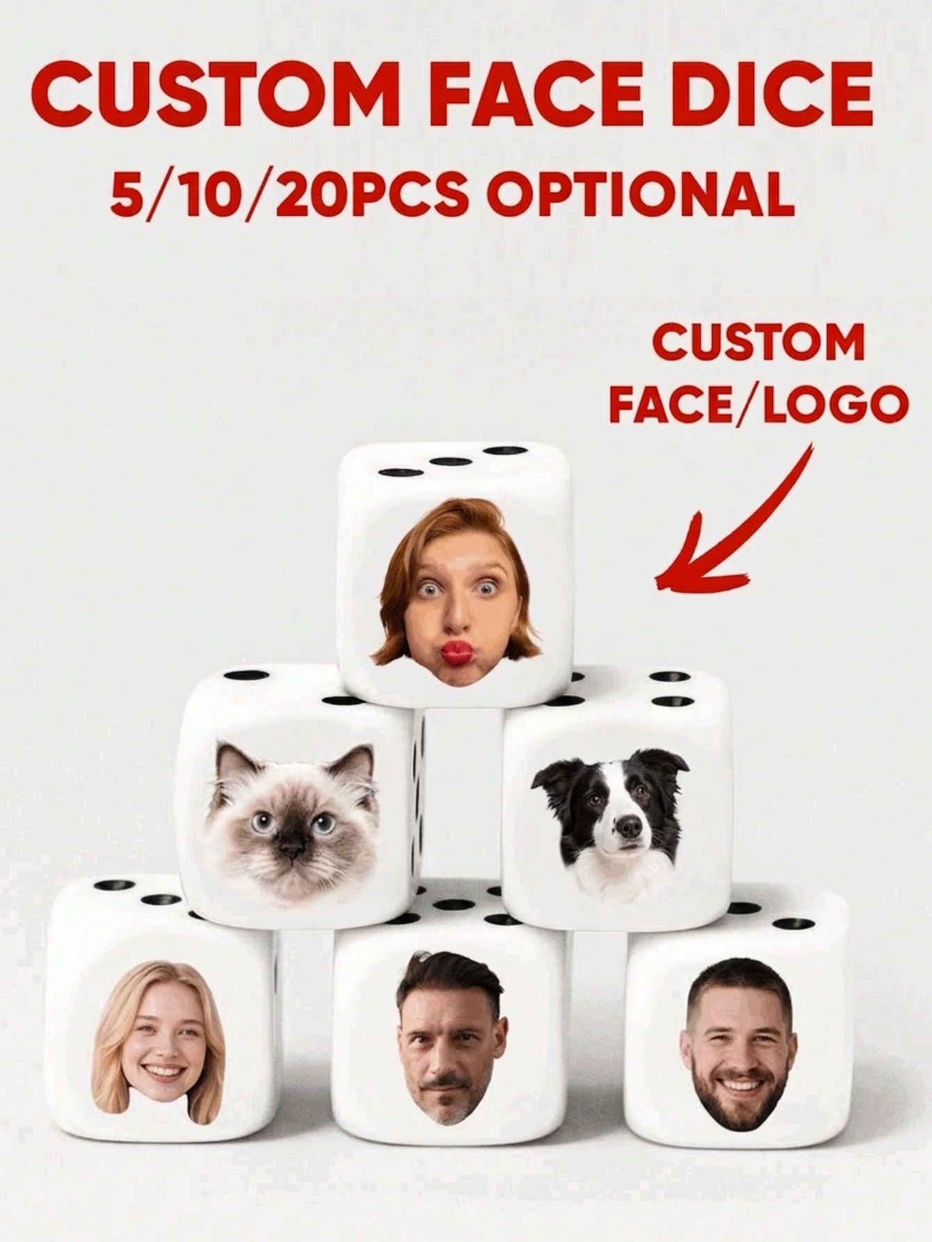 Custom Face Dice Personalized  - Party Games For Christmas recension och pris