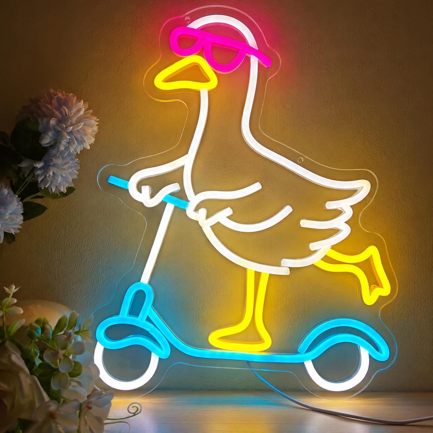 Duck Neon Sign Cool Animal LED - Party Games Night recension och pris