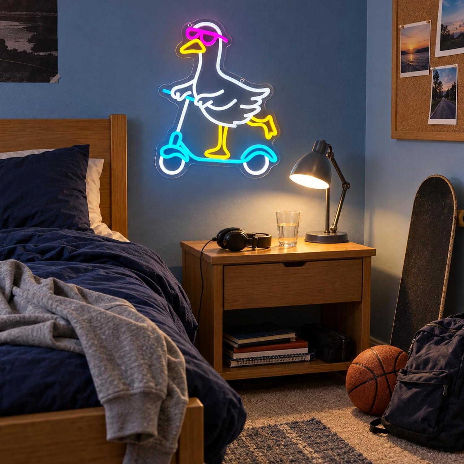 Duck Neon Sign Cool Animal LED - Party Games Night recension och pris