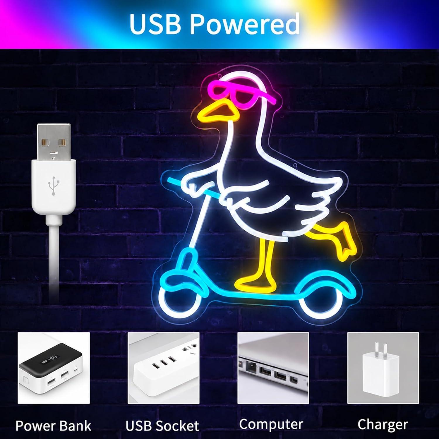 Duck Neon Sign Cool Animal LED - Party Games Night recension och pris